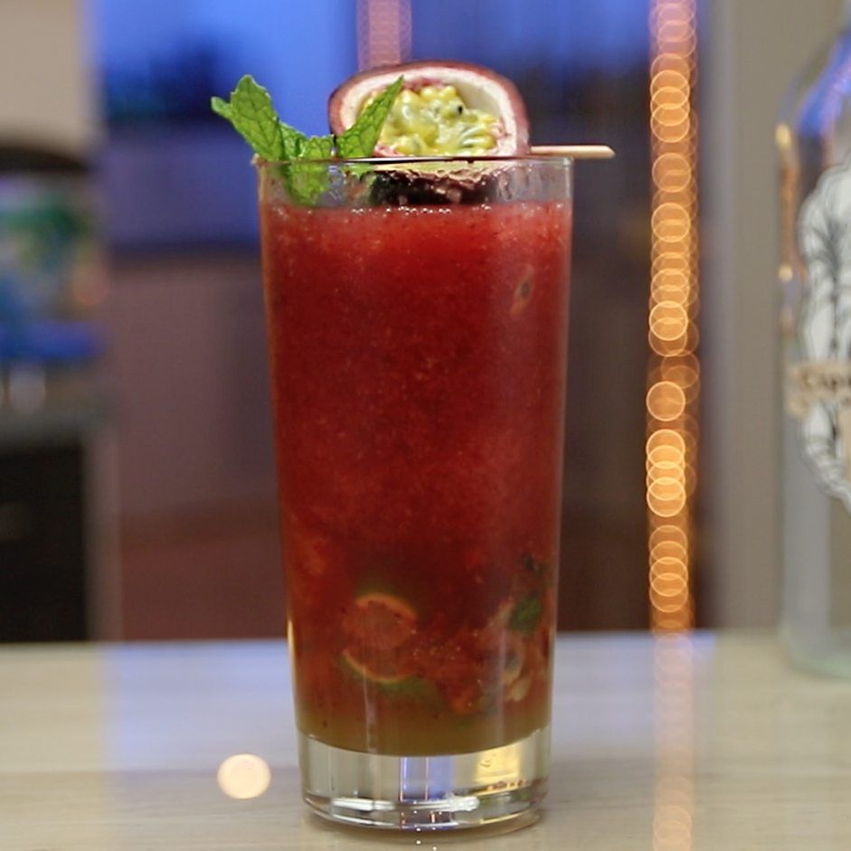 Passion Fruit Strawberry Frozen Mojito Cocktail Recipe