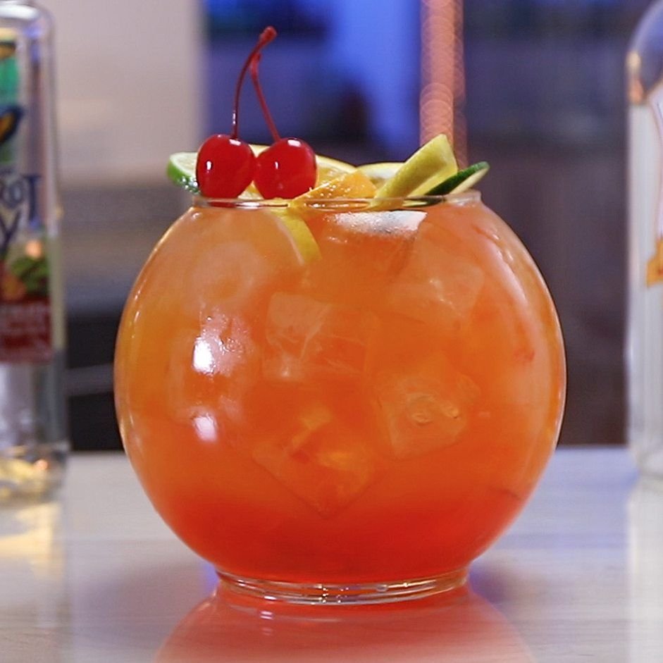 Tropical Orange Fishbowl Cocktail Recipe