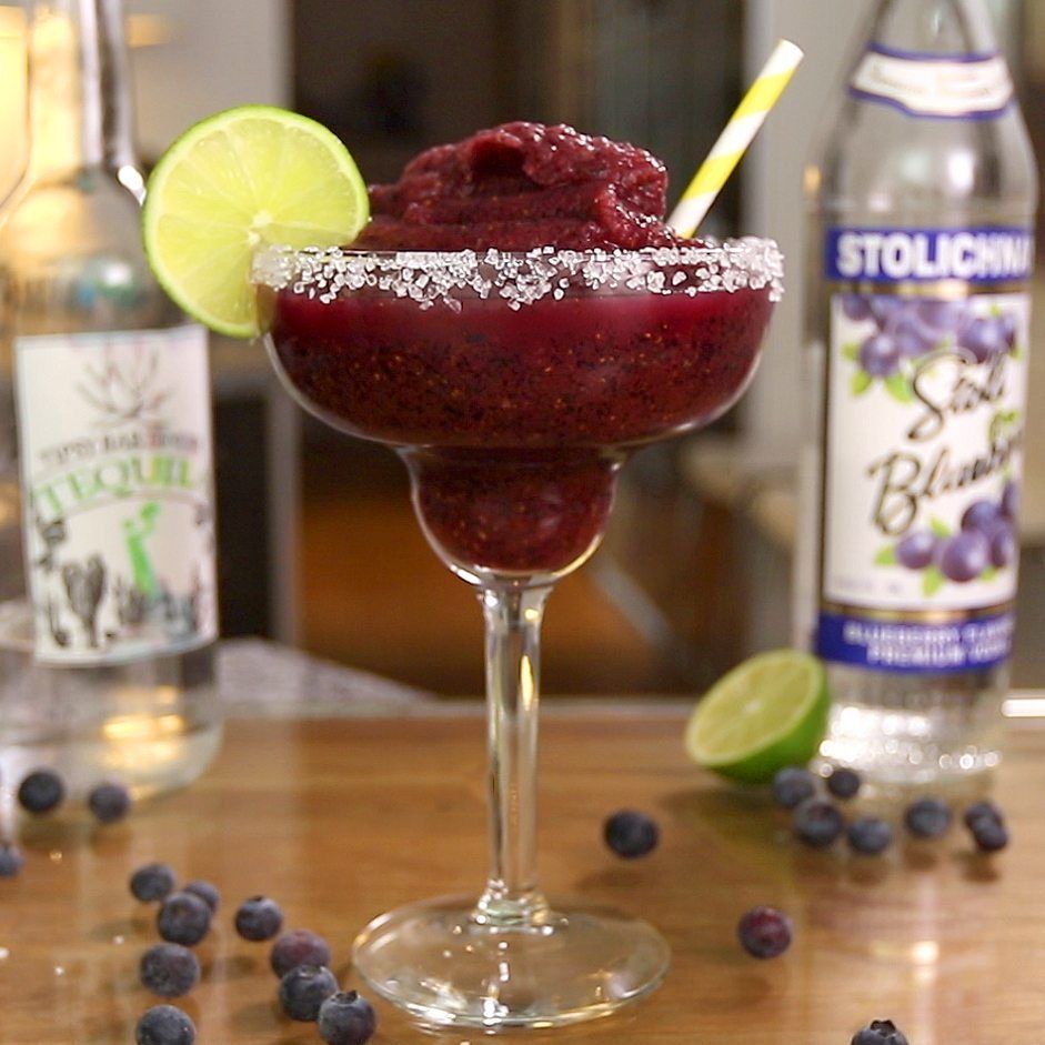 Blueberry Lime Frozen Margarita Cocktail Recipe