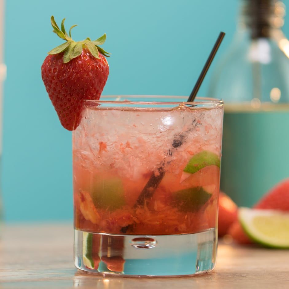 Strawberry Ginger Caipirinha Cocktail Recipe