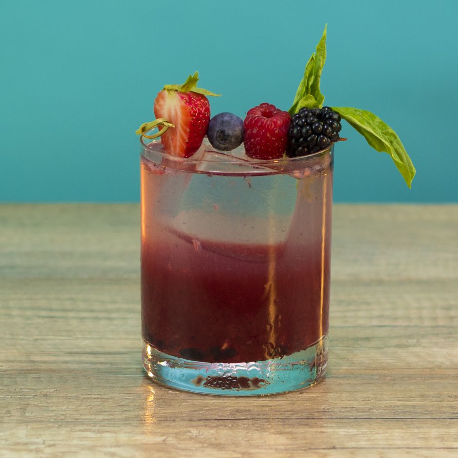 Bourbon Basil Berry Bash Cocktail Recipe