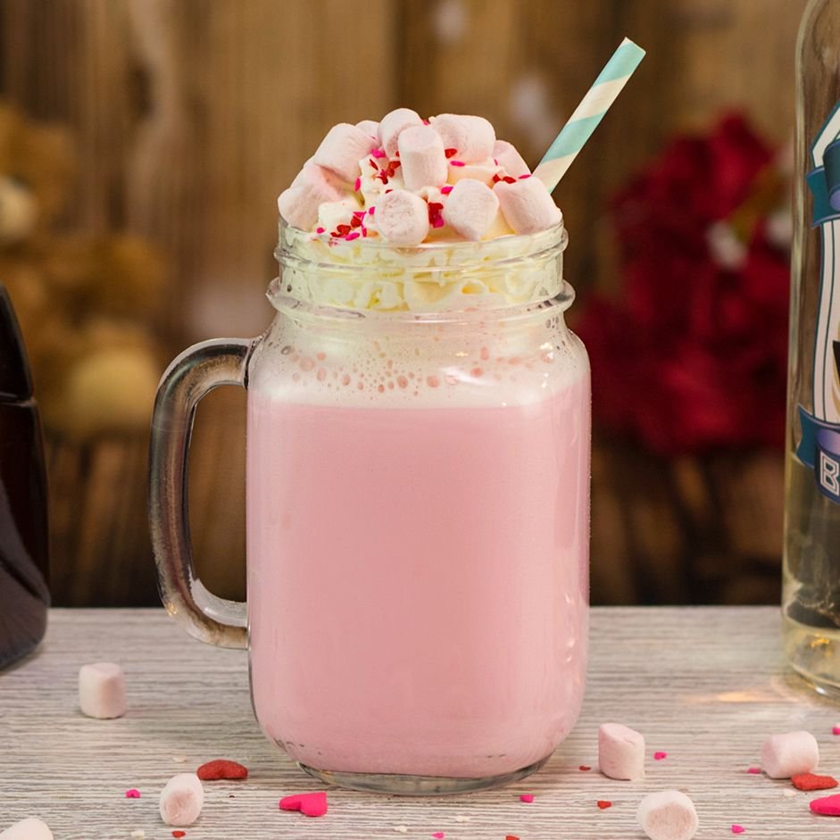 Valentine's Day Pink Hot Chocolate Cocktail Recipe