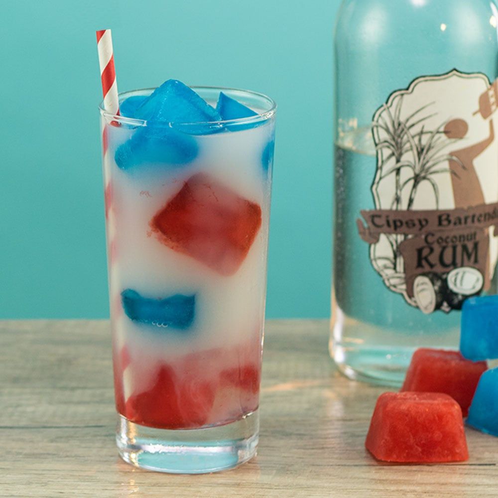 Red, White, and Blue Ice Cubes