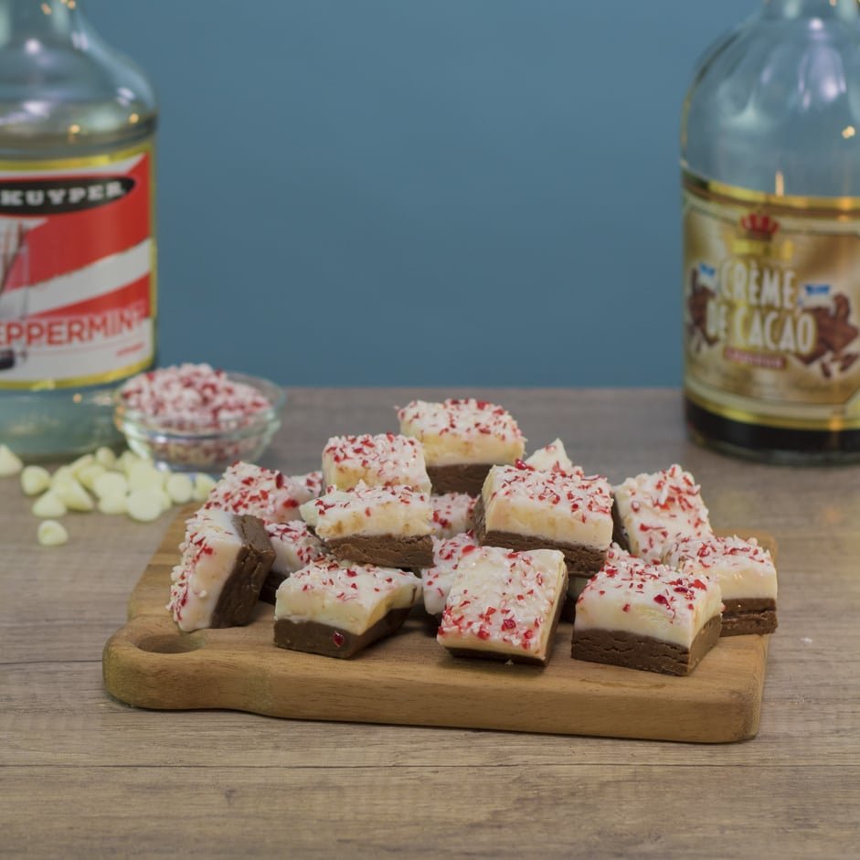 Spiked Peppermint Bark Fudge image