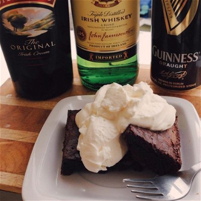 Irish Car Bomb Brownies With Whiskey Whipped Cream thumbnail