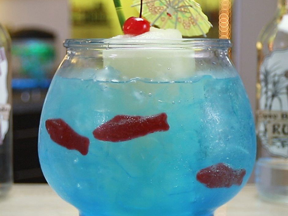 Rum Away with Me! Tiki Bar Inspired Mermaid Water Fish Bowl Drinks