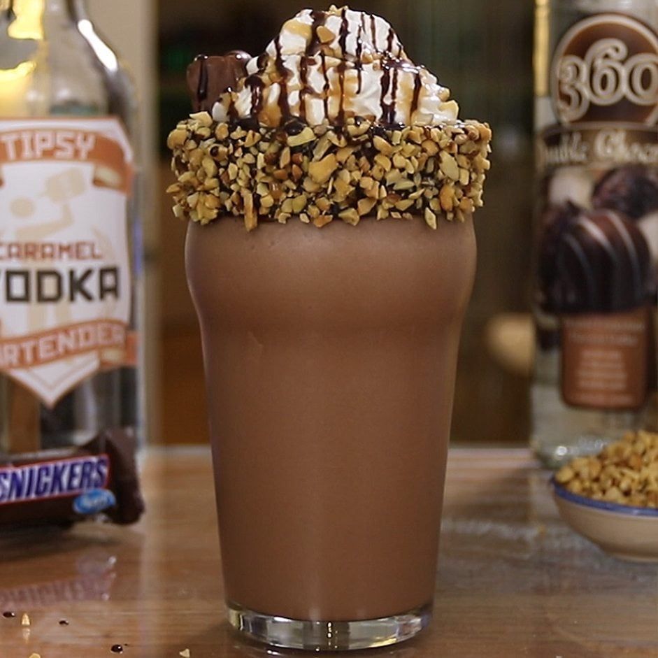 Spiked Snickers Milkshake Cocktail Recipe