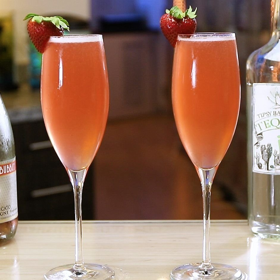 Strawberry Grapefruit Mimosa Cocktail Recipe