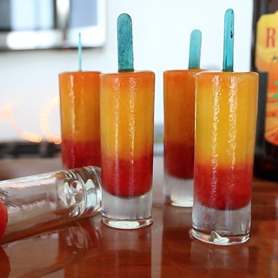 Strawberry Mango Daiquiri Popsicles Cocktail Recipe