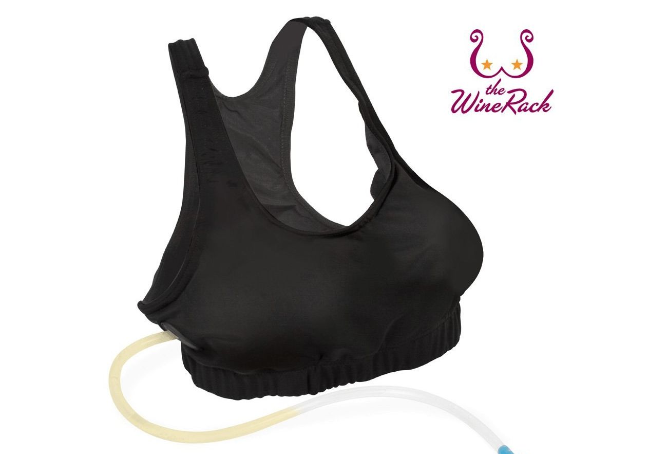 The Original WineRack Booze Bra Flask - The Most Hilarious Way To Sneak In  The Wine!