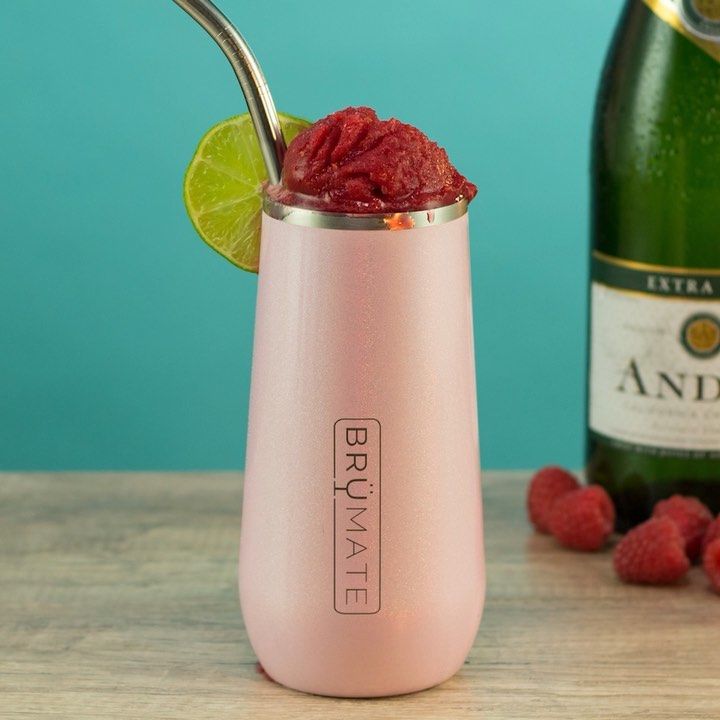 Brumate Raspberry Rum Sorbet Champagne Float Cocktail Recipe