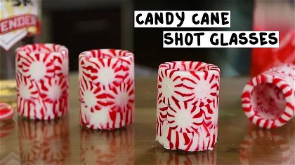 Candy Cane Shot Glasses With Candy Cane Vodka thumbnail