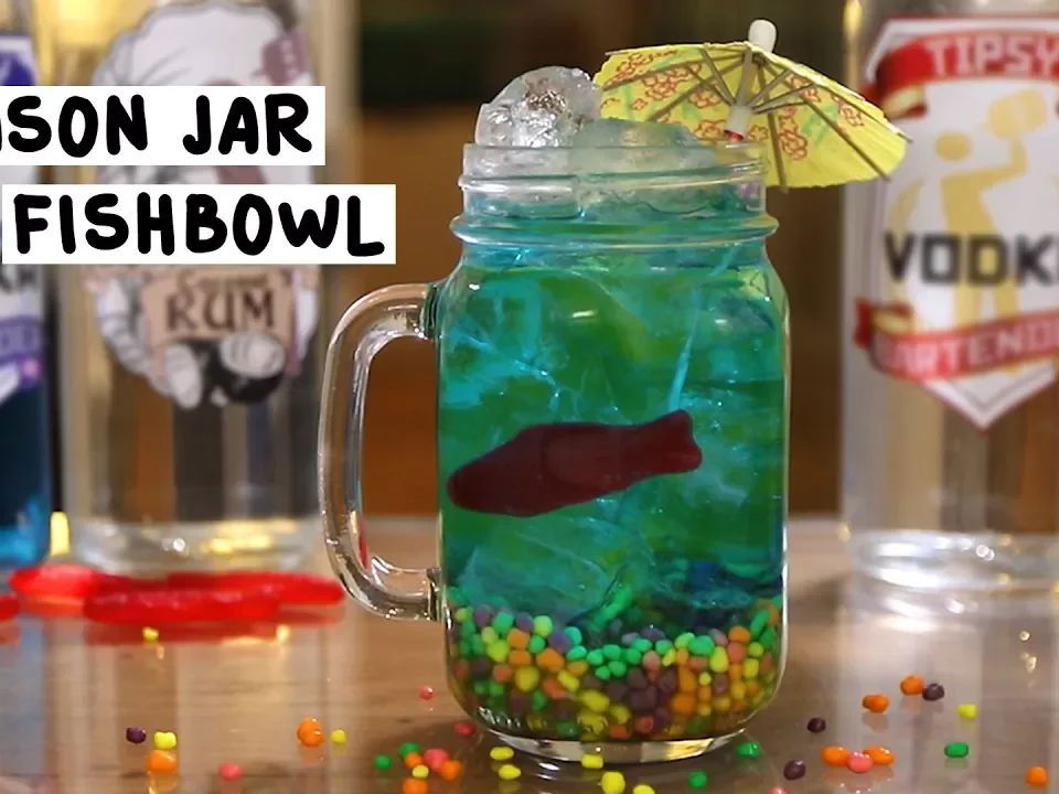 Mason Jar Fishbowl Cocktail Recipe