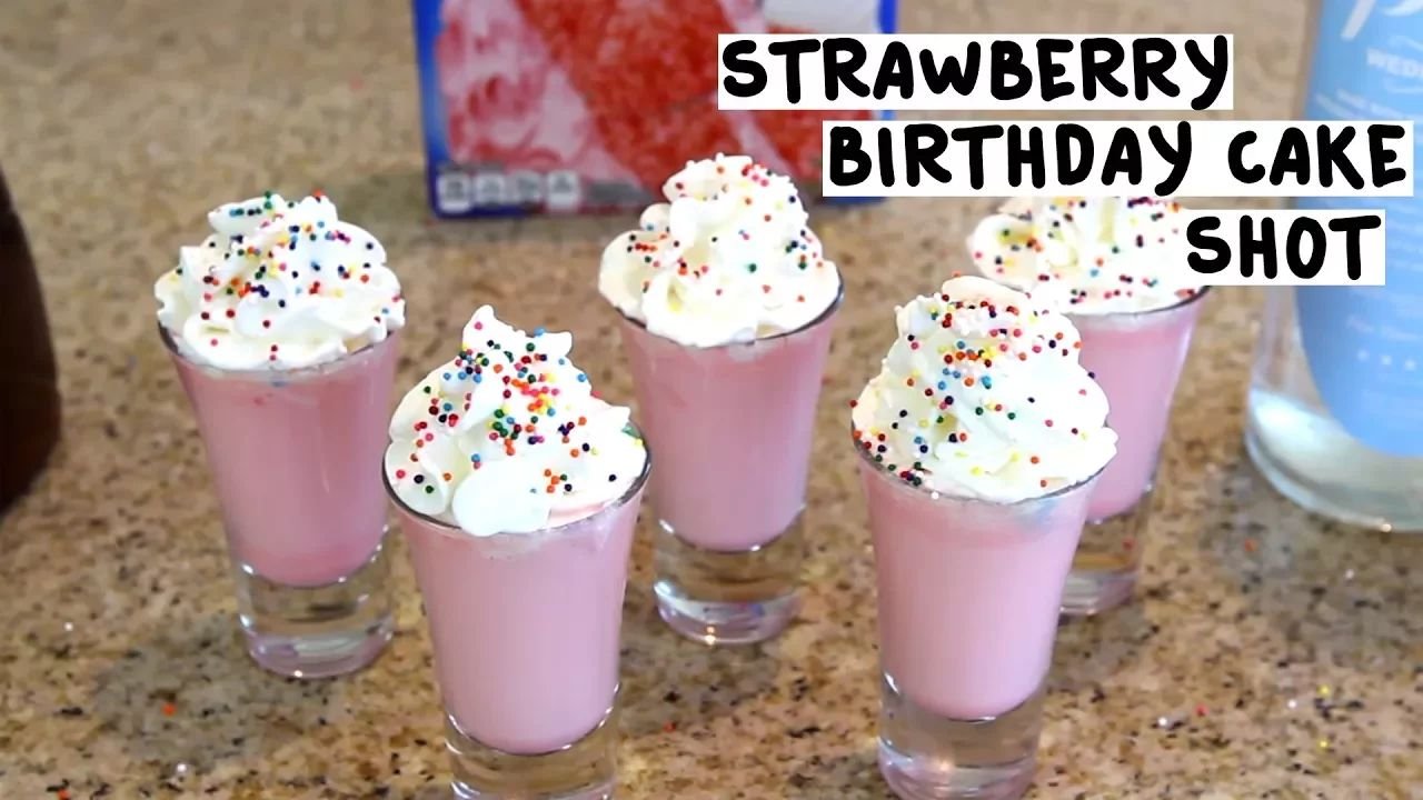 Strawberry Birthday Cake Shots Cocktail Recipe
