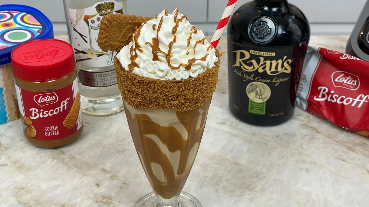 Biscoff Cookie Butter Milkshake Cocktail Recipe