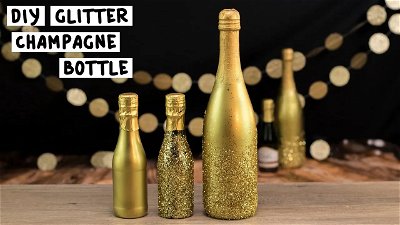 DIY Glitter Champagne Bottle thumbnail