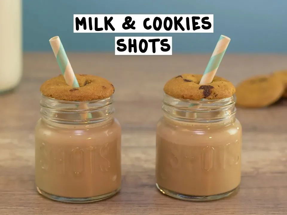 Peanut Butter Cookie Shot Glasses With Spiked PB&J Milk